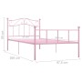Estructura de cama de metal rosa 90x200 cm de vidaXL, Camas y somieres - Ref: Foro24-284537, Precio: 117,19 €, Descuento: %