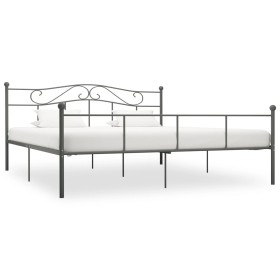 Estructura de cama de metal gris 180x200 cm