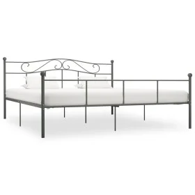 Gray metal bed frame 180x200 cm by vidaXL, Beds and slatted bases - Ref: Foro24-284535, Price: 141,52 €, Discount: %