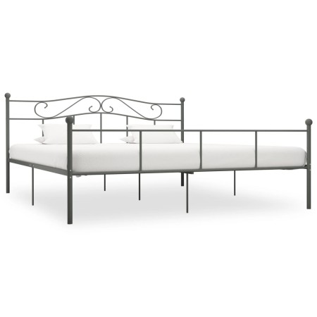 Estructura de cama de metal gris 180x200 cm de vidaXL, Camas y somieres - Ref: Foro24-284535, Precio: 143,51 €, Descuento: %