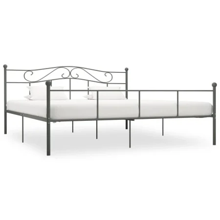 Estructura de cama de metal gris 180x200 cm de vidaXL, Camas y somieres - Ref: Foro24-284535, Precio: 141,52 €, Descuento: %