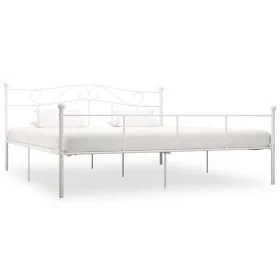 Bettgestell aus weißem Metall, 180 x 200 cm von vidaXL, Betten und Lattenroste - Ref: Foro24-284521, Preis: 160,18 €, Rabatt: %