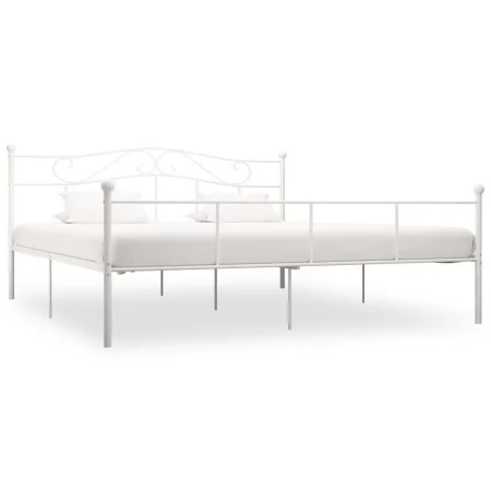 White metal bed frame 180x200 cm by vidaXL, Beds and slatted bases - Ref: Foro24-284521, Price: 163,05 €, Discount: %