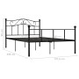 Estructura de cama de metal negro 120x200 cm de vidaXL, Camas y somieres - Ref: Foro24-284525, Precio: 131,29 €, Descuento: %
