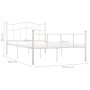 Estructura de cama de metal blanca 160x200 cm de vidaXL, Camas y somieres - Ref: Foro24-284520, Precio: 170,49 €, Descuento: %
