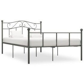 Estructura de cama de metal gris 140x200 cm de vidaXL, Camas y somieres - Ref: Foro24-284533, Precio: 110,11 €, Descuento: %
