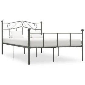 Gray metal bed frame 140x200 cm by vidaXL, Beds and slatted bases - Ref: Foro24-284533, Price: 109,26 €, Discount: %