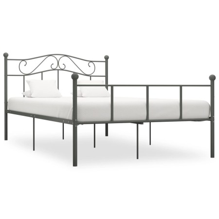 Estructura de cama de metal gris 140x200 cm de vidaXL, Camas y somieres - Ref: Foro24-284533, Precio: 109,08 €, Descuento: %