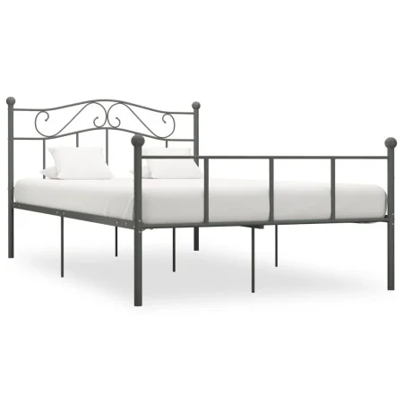 Gray metal bed frame 140x200 cm by vidaXL, Beds and slatted bases - Ref: Foro24-284533, Price: 109,08 €, Discount: %