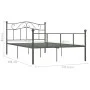 Gray metal bed frame 140x200 cm by vidaXL, Beds and slatted bases - Ref: Foro24-284533, Price: 109,08 €, Discount: %