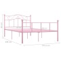 Estructura de cama de metal rosa 120x200 cm de vidaXL, Camas y somieres - Ref: Foro24-284539, Precio: 159,65 €, Descuento: %