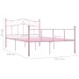 Rosa Metallbettgestell 120x200 cm von vidaXL, Betten und Lattenroste - Ref: Foro24-284539, Preis: 159,62 €, Rabatt: %