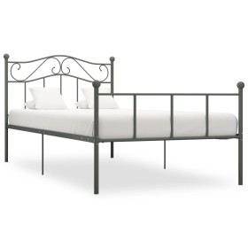 Estructura de cama de metal gris 100x200 cm