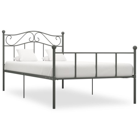 Estructura de cama de metal gris 100x200 cm de vidaXL, Camas y somieres - Ref: Foro24-284531, Precio: 82,39 €, Descuento: %