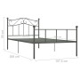 Estructura de cama de metal gris 100x200 cm de vidaXL, Camas y somieres - Ref: Foro24-284531, Precio: 82,39 €, Descuento: %