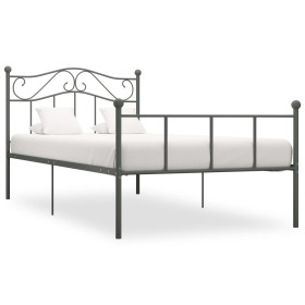 Graues Metallbettgestell 90x200 cm von vidaXL, Betten und Lattenroste - Ref: Foro24-284530, Preis: 68,99 €, Rabatt: %