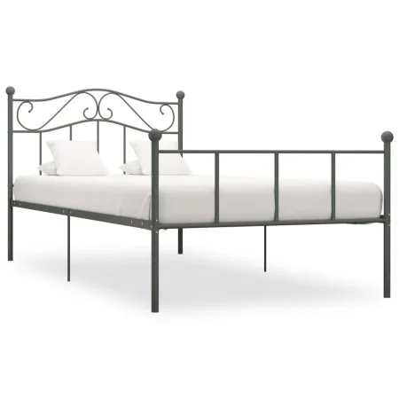 Estructura de cama de metal gris 90x200 cm de vidaXL, Camas y somieres - Ref: Foro24-284530, Precio: 64,89 €, Descuento: %