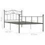 Gray metal bed frame 90x200 cm by vidaXL, Beds and slatted bases - Ref: Foro24-284530, Price: 64,89 €, Discount: %