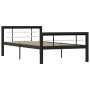 Schwarz-weißes Metallbettgestell 100x200 cm von vidaXL, Betten und Lattenroste - Ref: Foro24-284551, Preis: 109,81 €, Rabatt: %