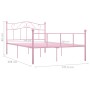 Estructura de cama de metal rosa 140x200 cm de vidaXL, Camas y somieres - Ref: Foro24-284540, Precio: 150,27 €, Descuento: %