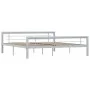 Estructura de cama de metal gris y blanco 180x200 cm de vidaXL, Camas y somieres - Ref: Foro24-284561, Precio: 163,65 €, Desc...