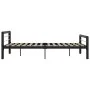 Black and white metal bed frame 180x200 cm by vidaXL, Beds and slatted bases - Ref: Foro24-284555, Price: 158,01 €, Discount: %