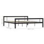 Schwarz-weißes Metallbettgestell 180x200 cm von vidaXL, Betten und Lattenroste - Ref: Foro24-284555, Preis: 150,65 €, Rabatt: %