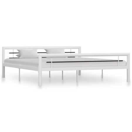 Schwarz-weißes Metallbettgestell 180x200 cm von vidaXL, Betten und Lattenroste - Ref: Foro24-284549, Preis: 180,71 €, Rabatt: %
