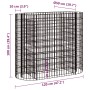 Arriate de gaviones de hierro galvanizado 120x50x100 cm