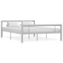 Grau-weißes Metallbettgestell 140x200 cm von vidaXL, Betten und Lattenroste - Ref: Foro24-284559, Preis: 109,92 €, Rabatt: %