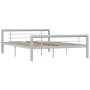 Grau-weißes Metallbettgestell 140x200 cm von vidaXL, Betten und Lattenroste - Ref: Foro24-284559, Preis: 109,92 €, Rabatt: %