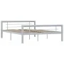 Gray and white metal bed frame 140x200 cm by vidaXL, Beds and slatted bases - Ref: Foro24-284559, Price: 108,57 €, Discount: %