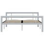 Grau-weißes Metallbettgestell 140x200 cm von vidaXL, Betten und Lattenroste - Ref: Foro24-284559, Preis: 109,92 €, Rabatt: %