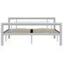 Gray and white metal bed frame 140x200 cm by vidaXL, Beds and slatted bases - Ref: Foro24-284559, Price: 108,57 €, Discount: %