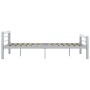 Grau-weißes Metallbettgestell 140x200 cm von vidaXL, Betten und Lattenroste - Ref: Foro24-284559, Preis: 109,92 €, Rabatt: %