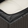 Set de comedor de jardín 7 pzas y cojines ratán sintético negro
