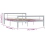 Grau-weißes Metallbettgestell 140x200 cm von vidaXL, Betten und Lattenroste - Ref: Foro24-284559, Preis: 109,92 €, Rabatt: %