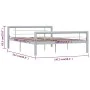 Gray and white metal bed frame 140x200 cm by vidaXL, Beds and slatted bases - Ref: Foro24-284559, Price: 108,57 €, Discount: %