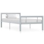 Grau-weißes Metallbettgestell 100x200 cm von vidaXL, Betten und Lattenroste - Ref: Foro24-284557, Preis: 108,63 €, Rabatt: %