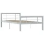 Estructura de cama de metal gris y blanco 100x200 cm de vidaXL, Camas y somieres - Ref: Foro24-284557, Precio: 108,77 €, Desc...
