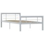 Grau-weißes Metallbettgestell 100x200 cm von vidaXL, Betten und Lattenroste - Ref: Foro24-284557, Preis: 108,63 €, Rabatt: %
