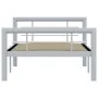 Estructura de cama de metal gris y blanco 100x200 cm de vidaXL, Camas y somieres - Ref: Foro24-284557, Precio: 108,77 €, Desc...