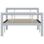 Grau-weißes Metallbettgestell 100x200 cm von vidaXL, Betten und Lattenroste - Ref: Foro24-284557, Preis: 108,63 €, Rabatt: %