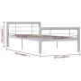 Estructura de cama de metal gris y blanco 100x200 cm de vidaXL, Camas y somieres - Ref: Foro24-284557, Precio: 108,77 €, Desc...