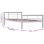 Grau-weißes Metallbettgestell 100x200 cm von vidaXL, Betten und Lattenroste - Ref: Foro24-284557, Preis: 108,63 €, Rabatt: %
