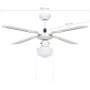 Ventilador de techo con lámpara blanco 106 cm