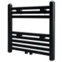 Black straight bathroom towel radiator 480x480 mm by vidaXL, Radiators - Ref: Foro24-141904, Price: 65,62 €, Discount: %