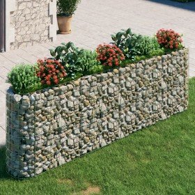 Arriate de gaviones de hierro galvanizado 330x50x100 cm en Maceteros y jardineras | Comprar online en Foro24