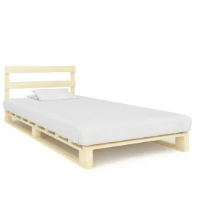 Solid pine wood pallet bed frame 90x200 cm by vidaXL, Beds and slatted bases - Ref: Foro24-285241, Price: 103,61 €, Discount: %