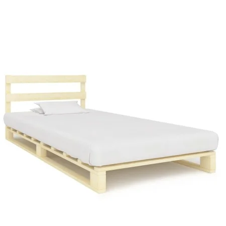 Estructura de cama de palés madera maciza de pino 90x200 cm de vidaXL, Camas y somieres - Ref: Foro24-285241, Precio: 103,59 ...
